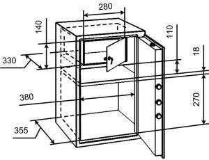 Чертеж сейфа для документов